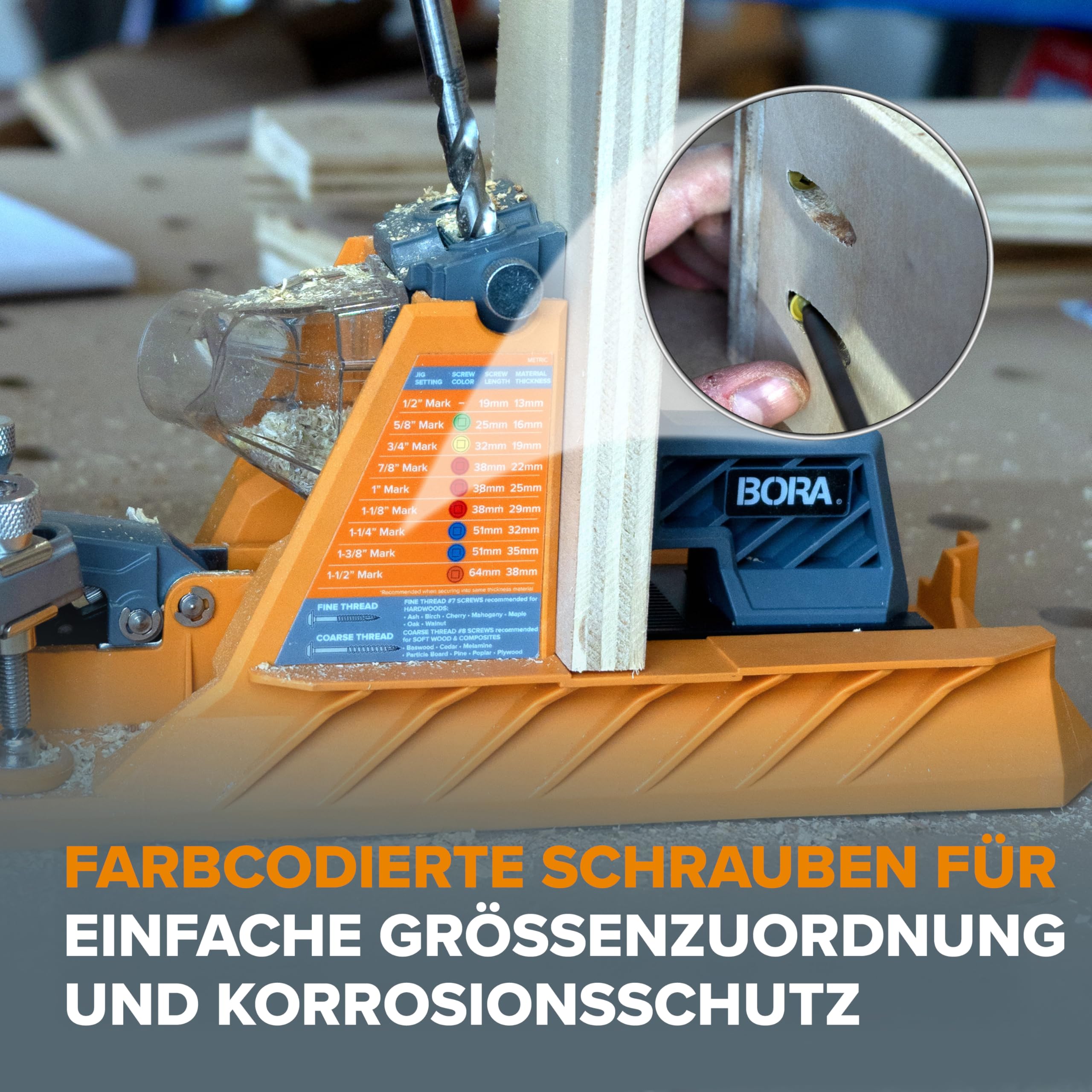 bora-auto-jig-pocket-hole-bohrschablone-selbstkalibrierend-50-schrauben image 3