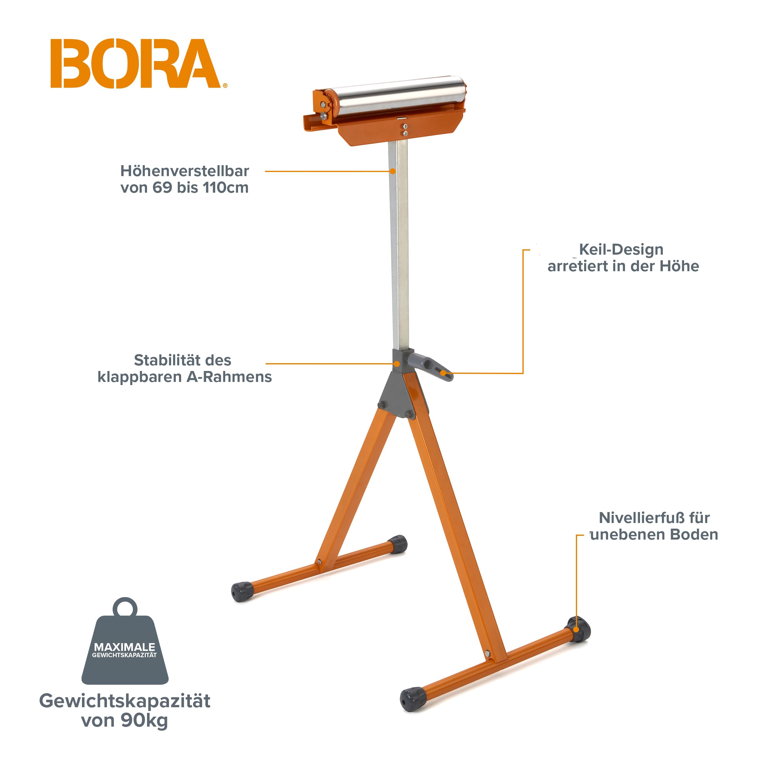 bora-pm-5090-rollenbock-h-henverstellbar-136-kg-stahlrolle image 2