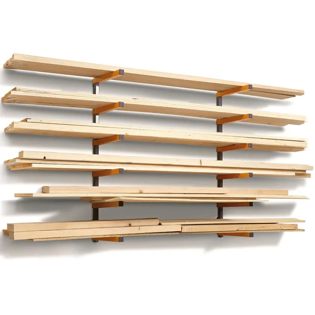 bora-wall-racks-wandregal-holz-6-ebenen-orange-metall image 1