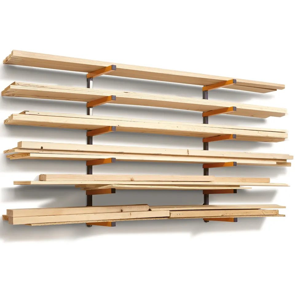 bora-wall-racks-wandregal-holz-6-ebenen-orange-metall image 1